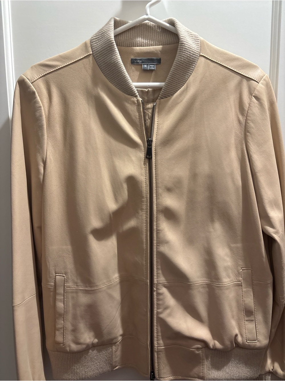 VINCE goat leather bomber sz M